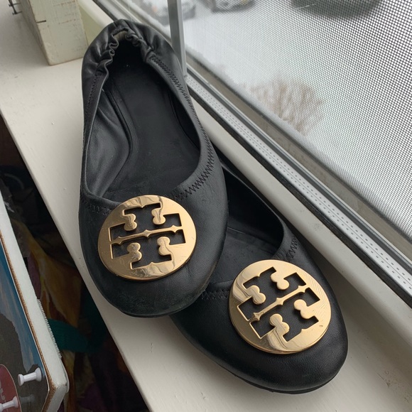 Tory Burch Shoes - Tory Burch flats! Black with gold